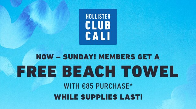 CLUB CALI: FREE BEACH TOWEL WITH €85 PURCHASE