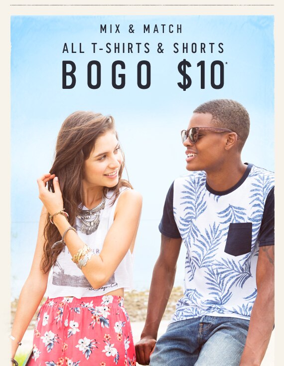 All T-Shirts & Shorts BOGO $10