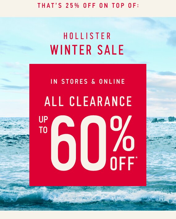 Hollister Winter Sale: All Clearance up to 60% Off*