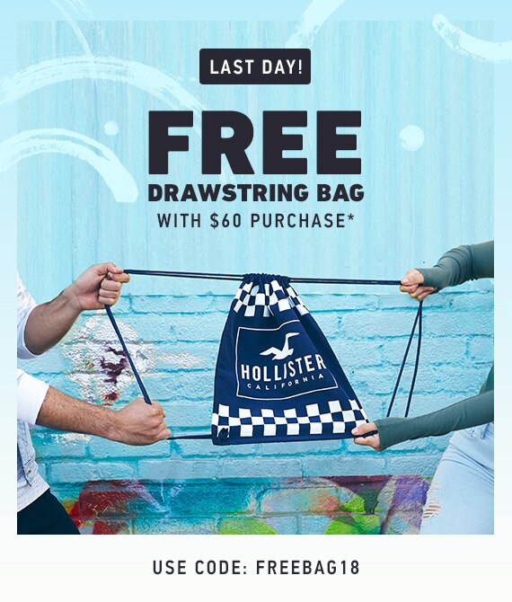 FREE DRAWSTRING BAG WITH $60 PURCHASE