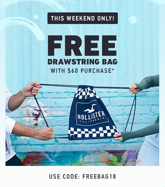 FREE DRAWSTRING BAG WITH $60 PURCHASE