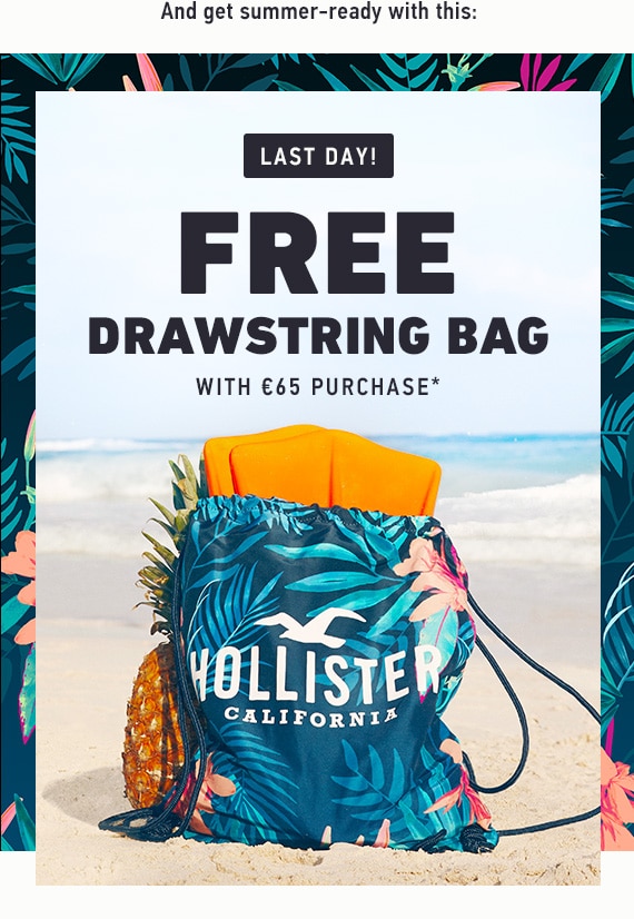 FREE DRAWSTRING BAG WITH €65 PURCHASE*