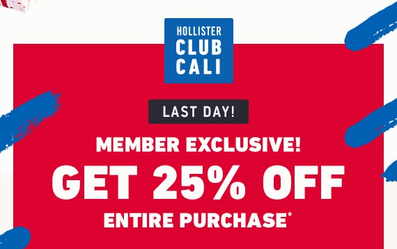 CLUB CALI EXCLUSIVE 25% OFF ENTIRE PURCHASE